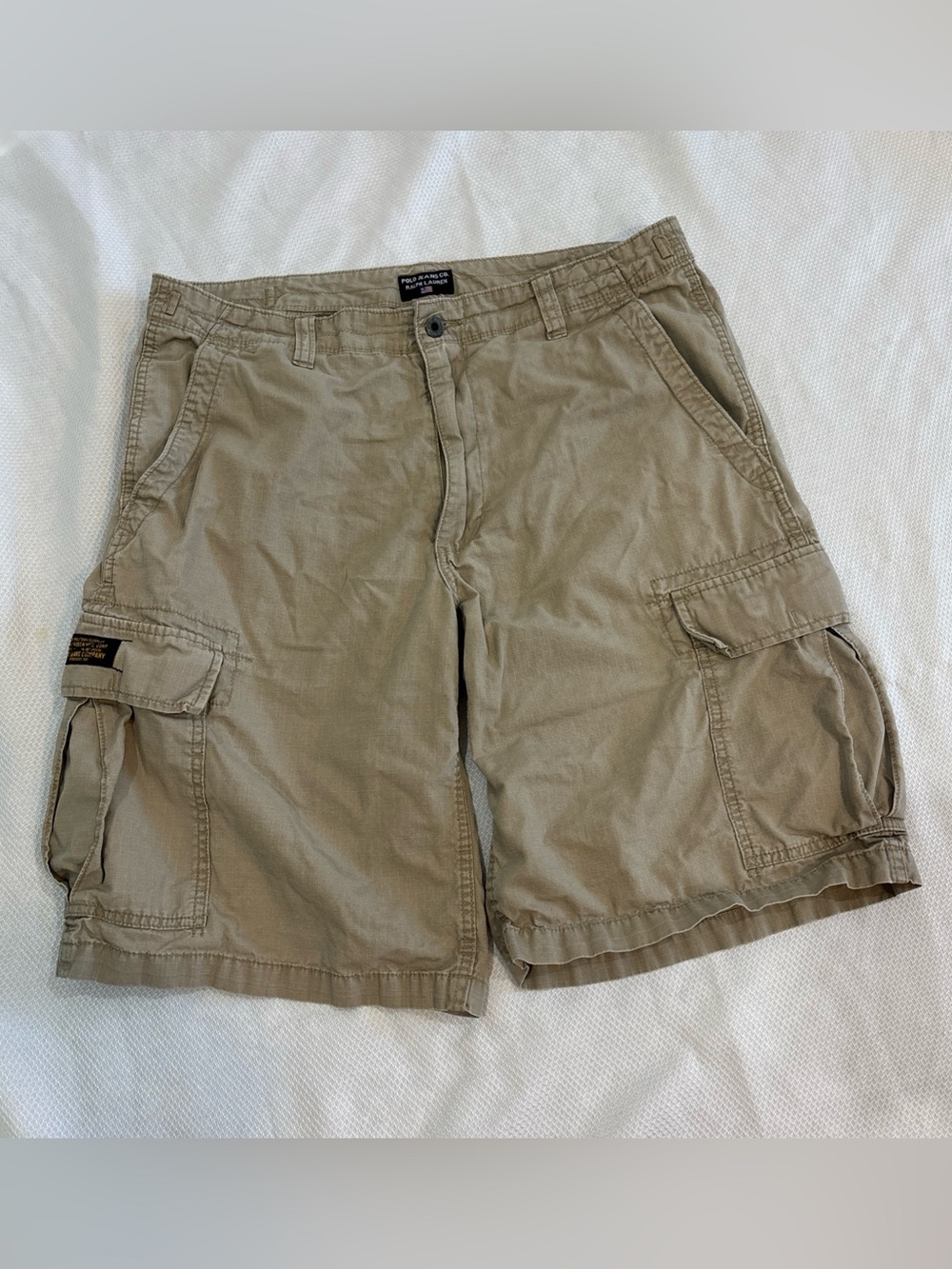 Vintage Ralph Lauren Polo Jeans Company Khaki Cargo Shorts 36  Military Cotton